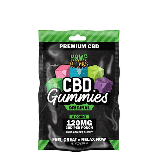 Hemp Bombs - CBD Gummies 8-count (15mg CBD Per Gummy) Single Pack 120mg