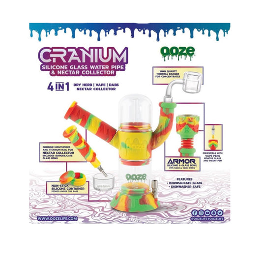 Silicone Water Pipe & Nectar Collector- Ooze Cranium