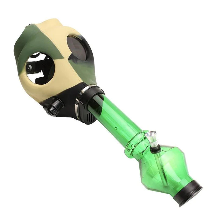 Camo Silicone Gas Mask with Acrylic Bong