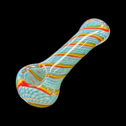 5 Inch Blue Rasta Swirl Hand Pipe
