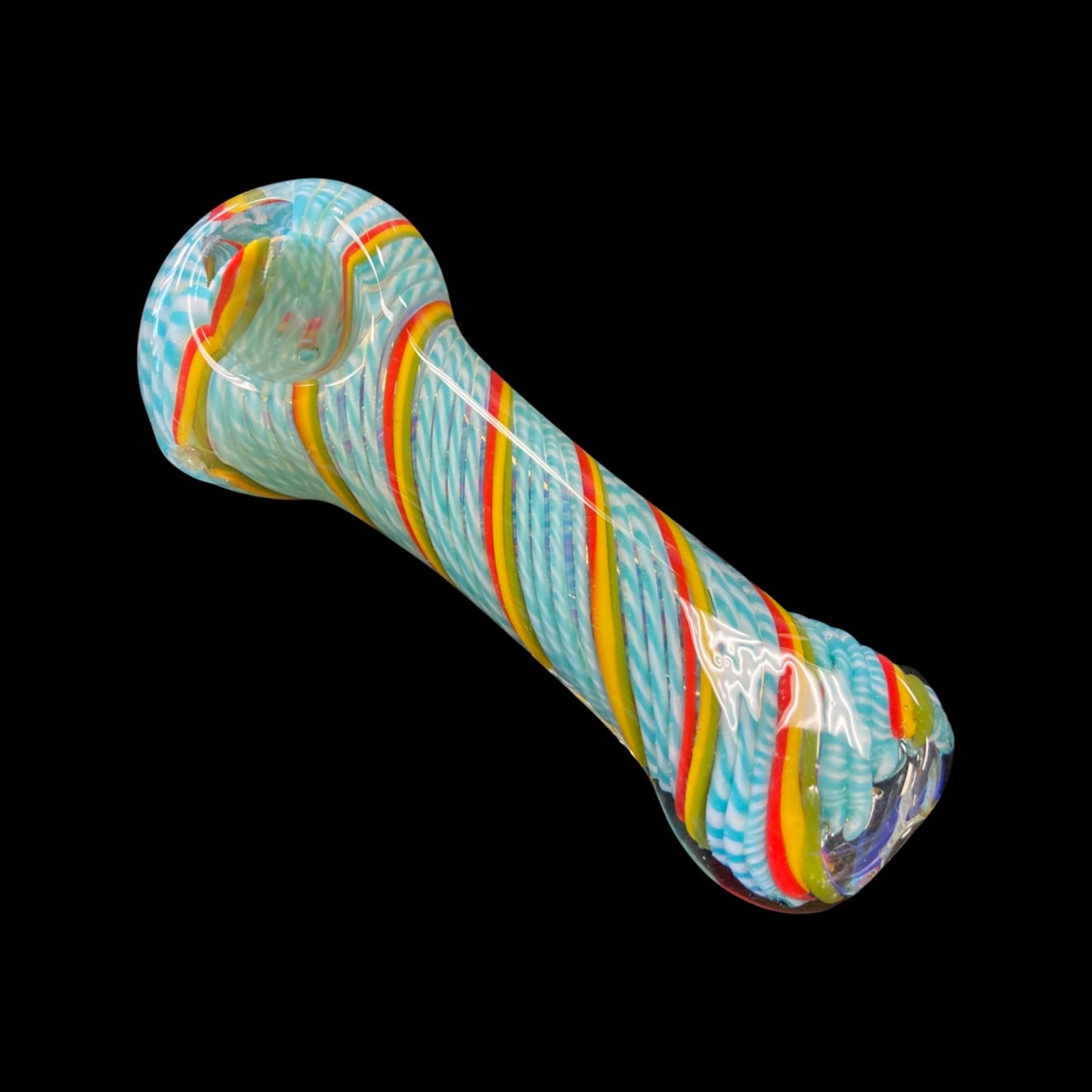 5 Inch Blue Rasta Swirl Hand Pipe