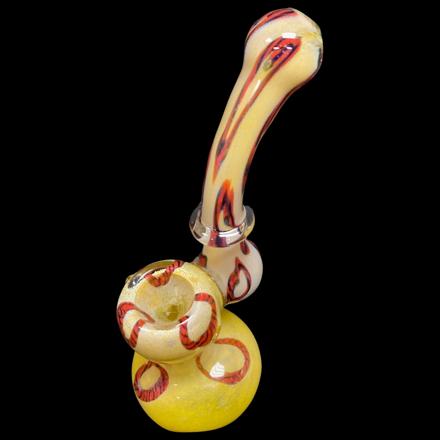 Red and Yellow Glass Bubbler
