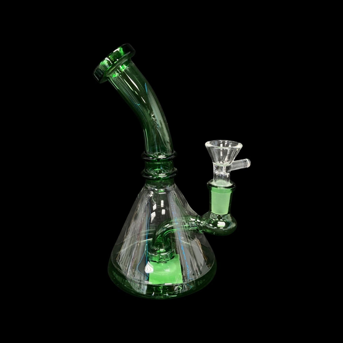 Glass bubbler stained green glass