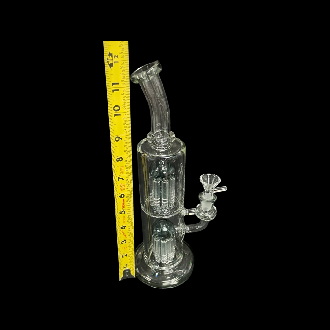 Glass water pipe bong duo shower head Perc 12 inches