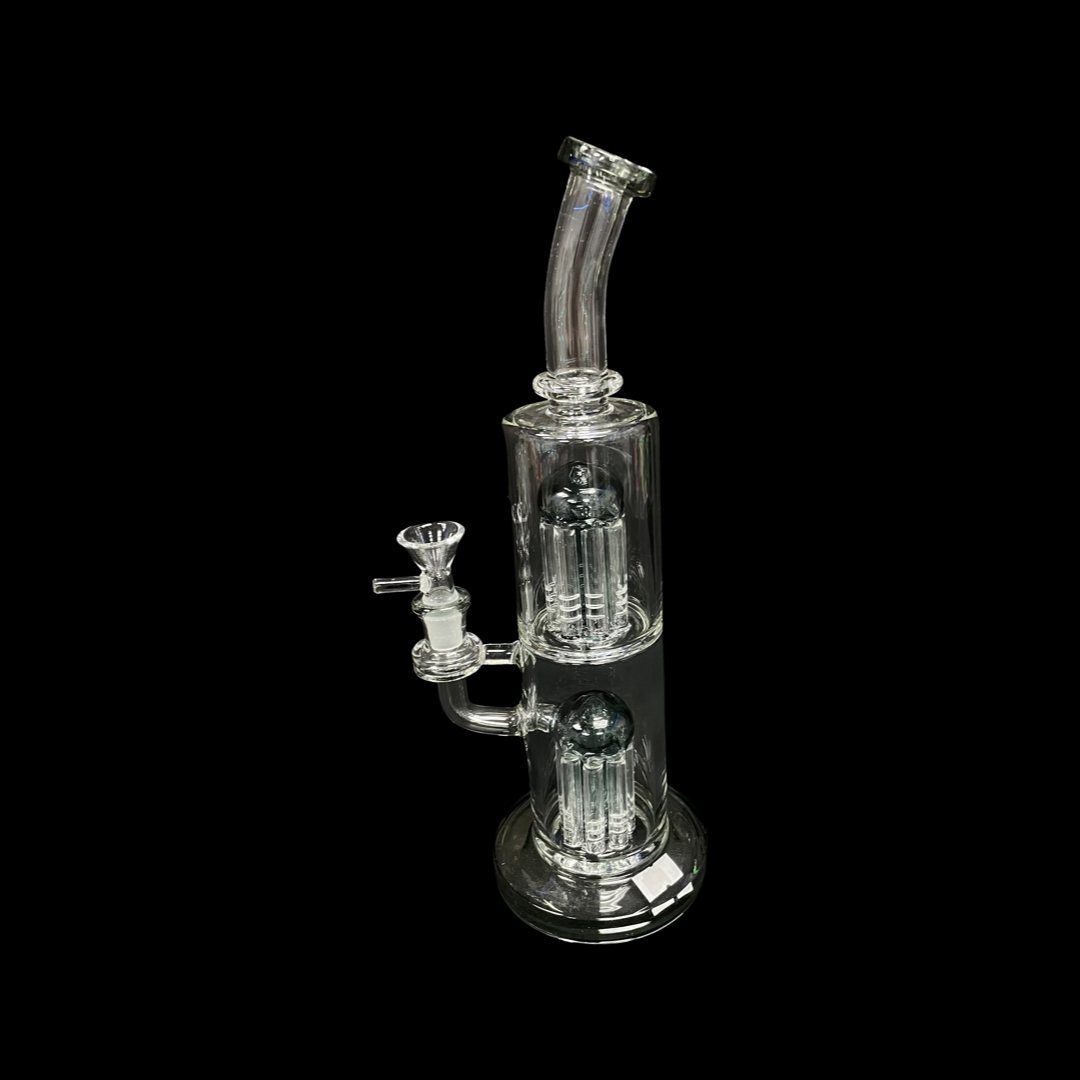 Glass water pipe bong duo shower head Perc 12 inches