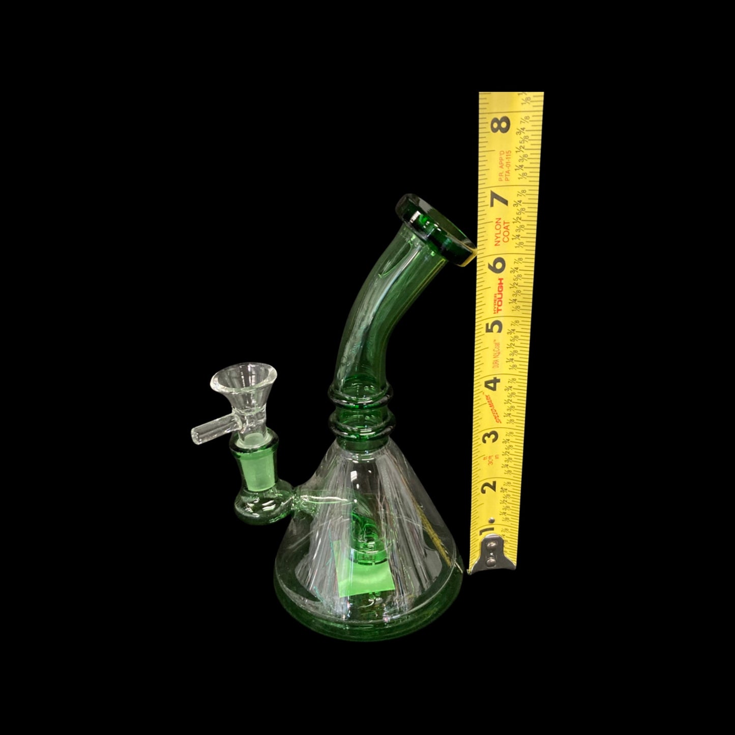 Glass bubbler stained green glass