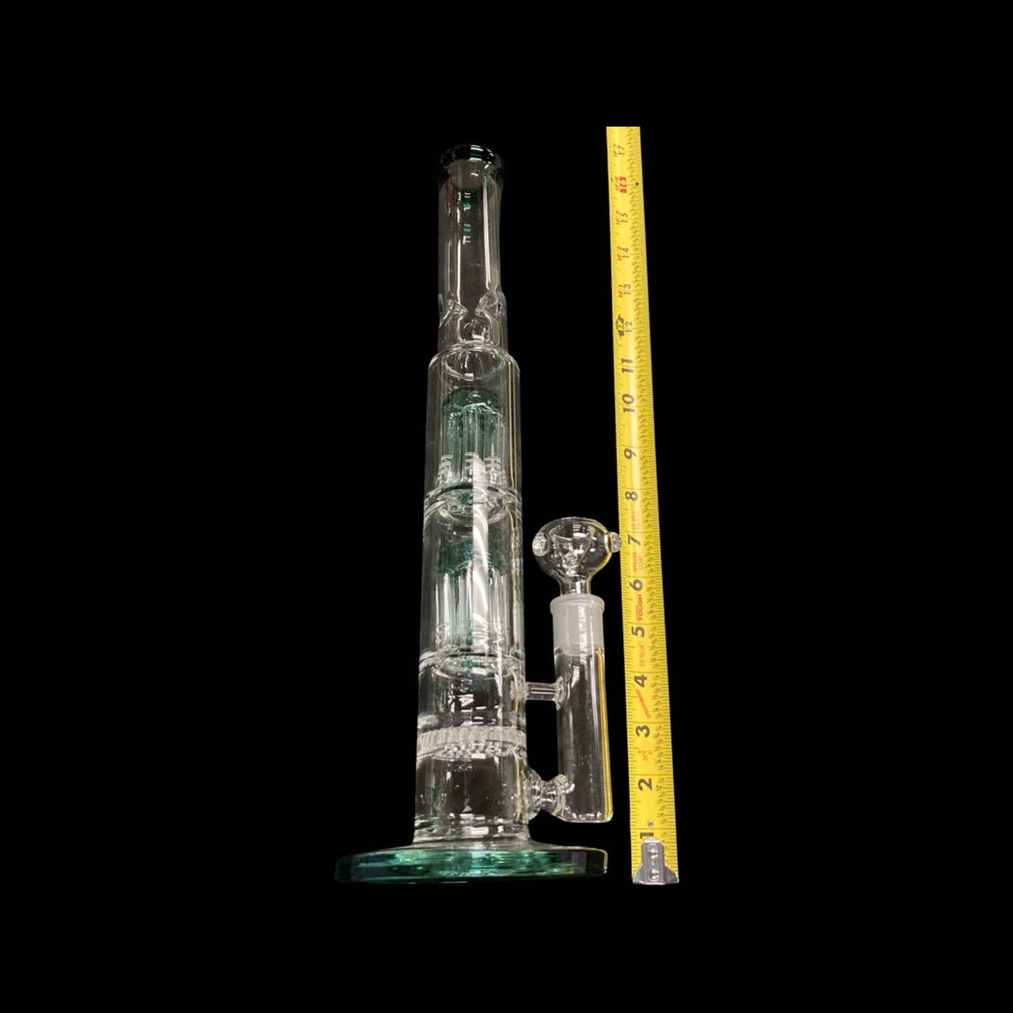 Bong water pipe with double shower perk 18mm bowl