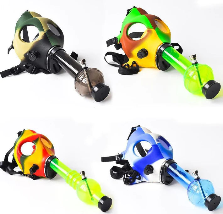 Camo Silicone Gas Mask with Acrylic Bong