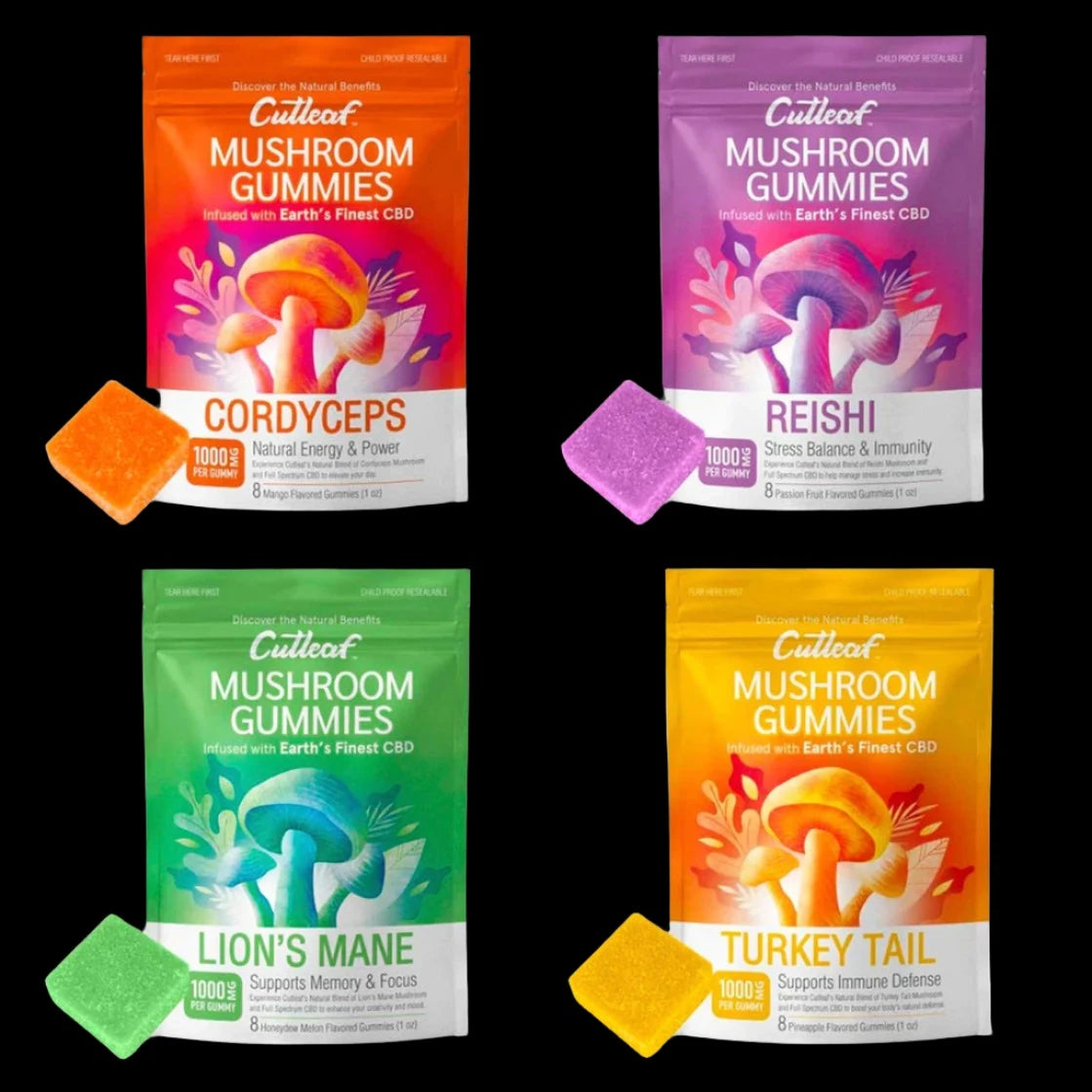 Cutleaf Mushroom Gummies 1000mg (8 pack) – High Times Supply