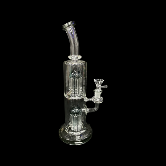 Glass water pipe bong duo shower head Perc 12 inches