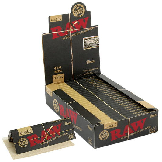 Black Raw Rolling Papers 1 1/4
