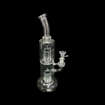 Glass water pipe bong duo shower head Perc 12 inches