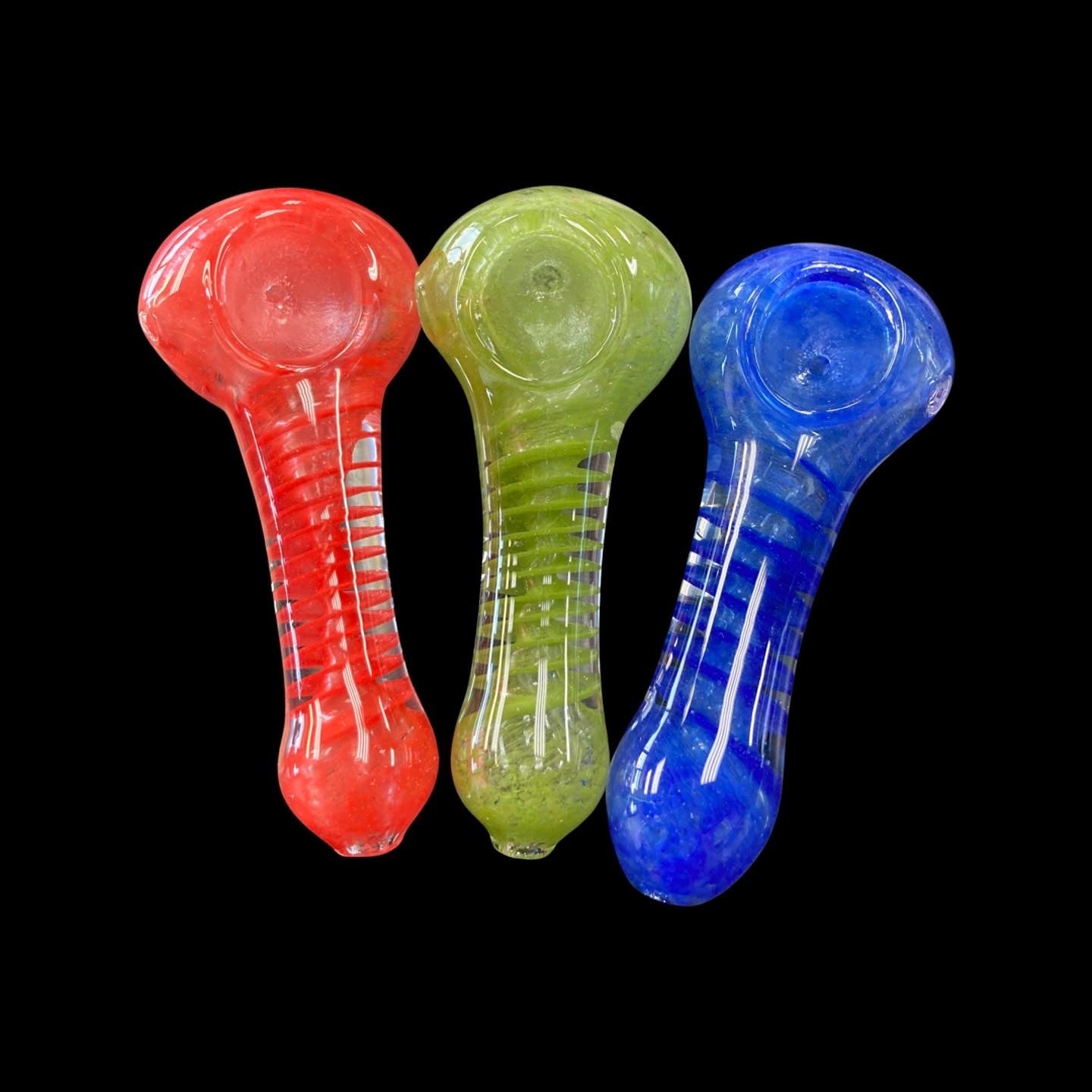 Small Hand Held Swirl Color Glass Hand Pipe 